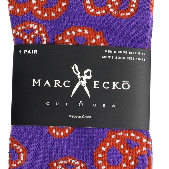 Marc Ecko "Pretzel" Purple Novelty Dress Socks - Picture 3 of 5